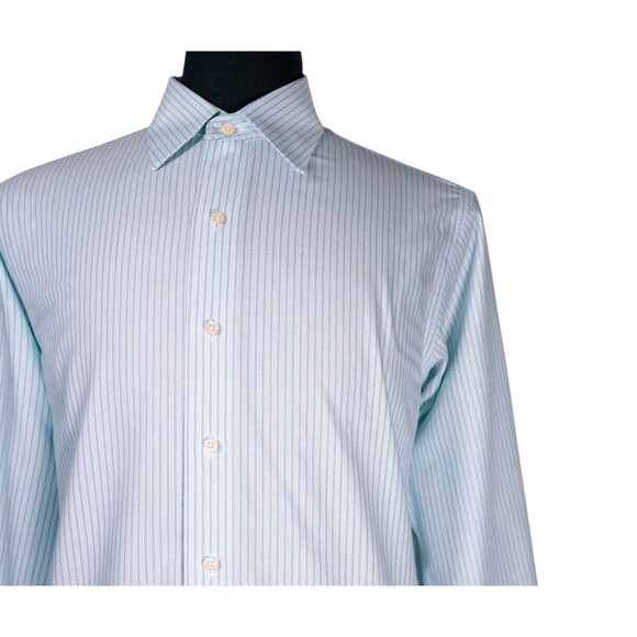 Brooks Brothers Mens Dress Shirt Button Up Turquoise Striped Regent 15.5 32/33 - Picture 5 of 8